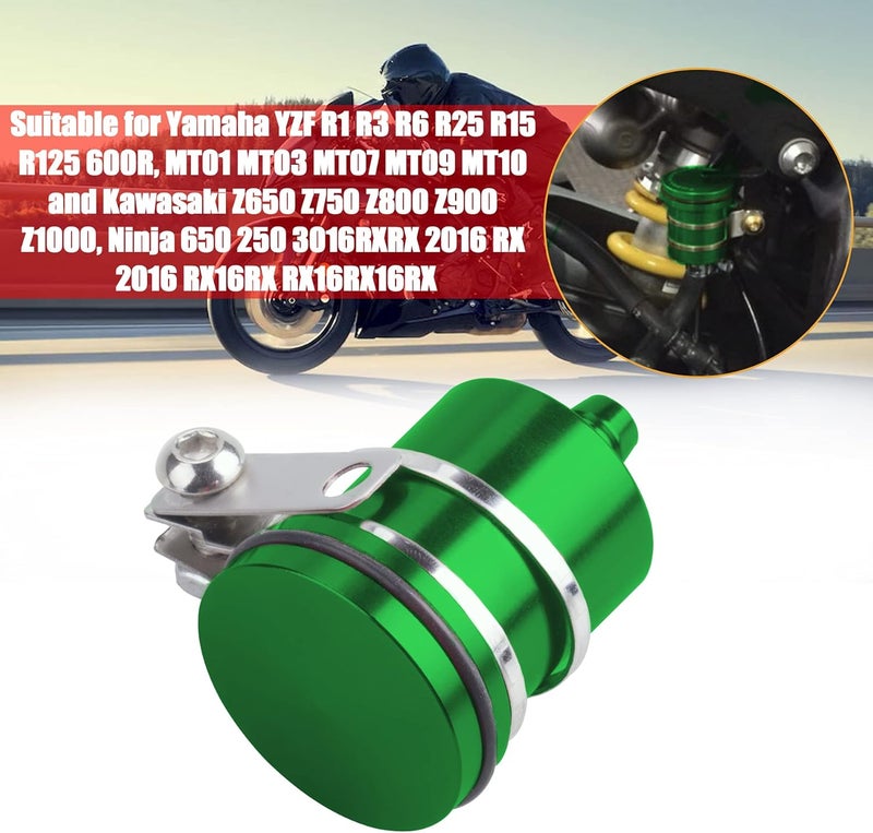 MRELC Universal Motorcycle Aluminum Brake Fluid Reservoir Oil Cup Fit For Yamaha Kawasaki Honda Suzuki BMW and more (Green) - Image 5